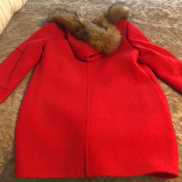 Jcrew Peacoat -fur hooded Italian wool pea coat - Picture 9 of 9